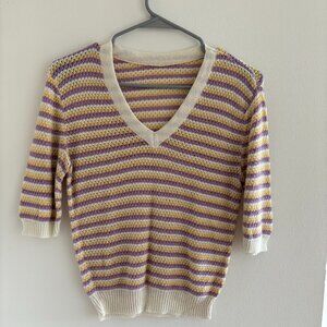 Vintage 70s 80s Striped Knit Top